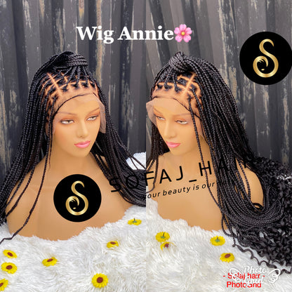 Wig Annie (frontal knotless braids with curly ends)