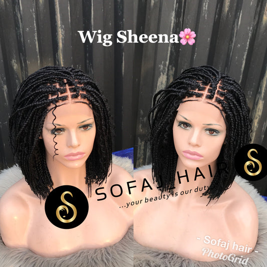 Wig Sheena. (Bob boho lace closure box braids wig)