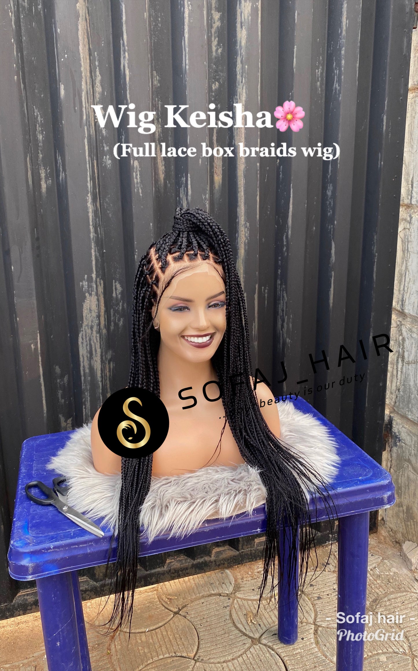 Wig Keisha. (Full lace box braids)