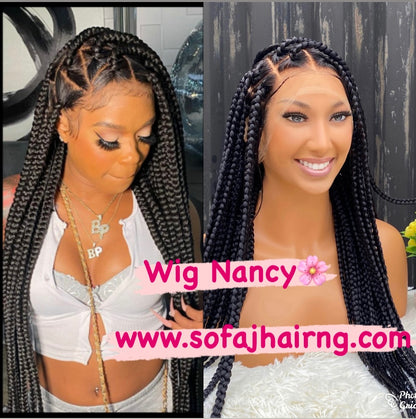 Wig Nancy. (Full lace jumbo triangle knotless braids)